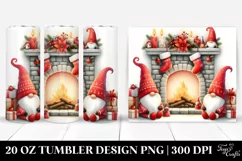 Red Christmas Gnomes by Fireplace 20 Oz Tumbler Product Image 1