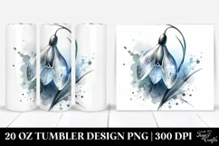 20 Oz Tumbler Sublimation | Glossy Snowdrop with Metallic Product Image 1