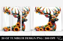 Deer and Flowers Design | 20 oz Tumbler Product Image 1