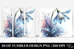 20 Oz Tumbler Sublimation | Glossy Snowdrop Watercolor Product Image 1