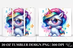 Cute Baby Unicorn Dancing 20 Oz Tumbler Product Image 1