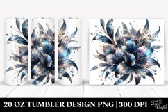 20 Oz Tumbler Sublimation | Shiny Lobelia Watercolor Splash Product Image 1
