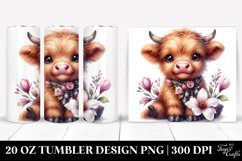 Cute Highland Cow with Magnolia Wreath Product Image 1