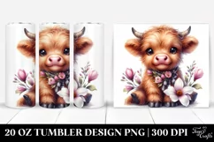 Cute Highland Cow with Magnolia Wreath Product Image 1