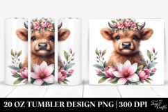 Cute Highland Cow with Magnolia Wreath Product Image 1