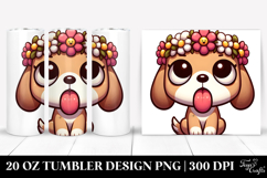 Funny Puppy with Flower Crown.20 Oz Tumbler Product Image 1