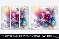 20 Oz Tumbler Sublimation | Colorful Violet with Watercolor Product Image 1