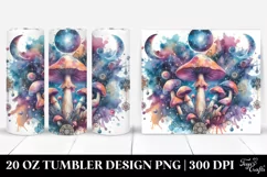Magical Celestial Mushroom Clipart 20 Oz Tumbler Product Image 1