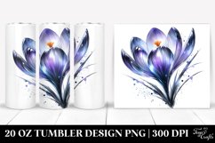 20 Oz Tumbler Sublimation | Shiny Crocus with Watercolor Product Image 1