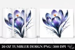 20 Oz Tumbler Sublimation | Shiny Crocus with Watercolor Product Image 1