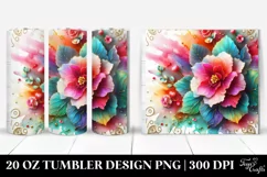 Wooden Begonia Splash | 20 Oz Tumbler Product Image 1