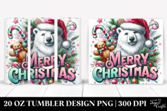 Polar Bear with Santa Hat 20 Oz Tumbler Product Image 1