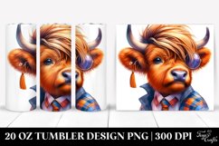Modest Highland Cow Playing | 20 oz Tumbler Product Image 1