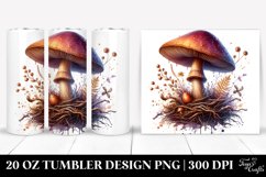 Detailed Shiny Mushroom Watercolor Splash | 20 oz Tumbler Product Image 1