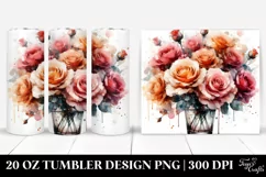 Abstract Watercolor Rose | 20 oz Tumbler Product Image 1