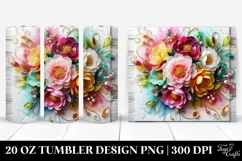 Wooden Peonies Splash | 20 Oz Tumbler Product Image 1
