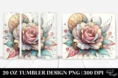 Wooden Rose with Retro Frame | 20 oz Tumbler Product Image 1