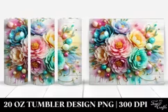 Wooden Peonies Splash | 20 Oz Tumbler Product Image 1