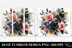 Abstract Colorful Black Roses | 20 oz Tumbler Product Image 1