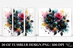 Abstract Colorful Black Roses | 20 oz Tumbler Product Image 1
