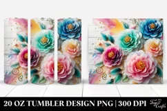Wooden Peonies Splash | 20 Oz Tumbler Product Image 1