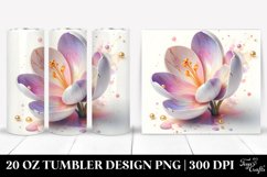 20 Oz Tumbler Sublimation | Pastel Crocus with Golden Product Image 1
