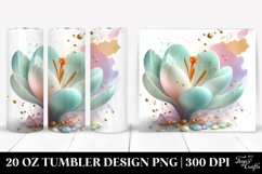 20 Oz Tumbler Sublimation | Pastel Crocus with Golden Product Image 1