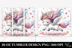 Cute Baby Unicorn Tumbling Spring Petals 20 oz Tumbler Product Image 1