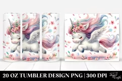 Cute Baby Unicorn Tumbling Spring Petals 20 oz Tumbler Product Image 1