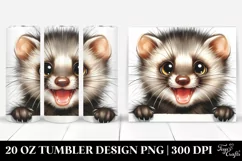 Crazy Looking Marten White Paper Watercolor 20 oz Tumbler Product Image 1