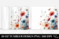Colorful Wild Flowers White Background 20 oz Tumbler Product Image 1