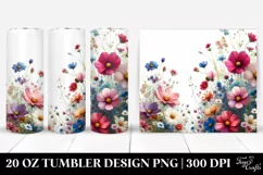 Colorful Wild Flowers White Background 20 oz Tumbler Product Image 1