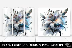 20 Oz Tumbler Sublimation | Shiny Lily with Metallic Product Image 1