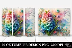 20 Oz Tumbler Sublimation | Colorful Hyacinth with Product Image 1