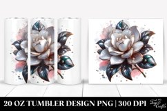 20 Oz Tumbler Sublimation | Glossy Gardenia with Metallic Product Image 1
