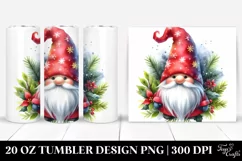 mystical Christmass Gnome Watercolor Splash | 20 oz Tumbler Product Image 1