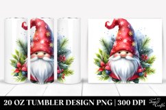 mystical Christmass Gnome Watercolor Splash | 20 oz Tumbler Product Image 1