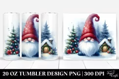 mystical Christmass Gnome Watercolor Splash | 20 oz Tumbler Product Image 1