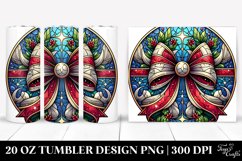 Christmas Bow in Stained , Transparent 20 Oz Tumbler Product Image 1