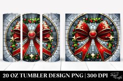 Christmas Stained Bow Art, Transparent 20 Oz Tumbler Product Image 1