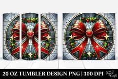 Christmas Stained Bow Art, Transparent 20 Oz Tumbler Product Image 1