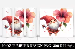 Floating Gnome Holding Hibiscus | 20 Oz Tumbler Product Image 1