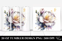 20 Oz Tumbler Sublimation | Shiny Freesia with Golden Product Image 1