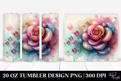 Abstract Pastel Rose of Retro Frame Watercolor Splash Product Image 1