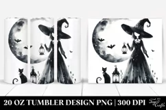 Gothic Witch and Cat | 20 oz Tumbler Product Image 1