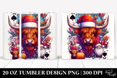 Highland Cow with Santa Hat 20 Oz Tumbler Product Image 1