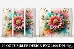 20 Oz Tumbler Sublimation | Colorful Zinnia Material Product Image 1