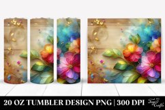 20 Oz Tumbler Sublimation | Colorful Impatiens Material Product Image 1