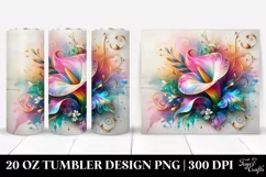 20 Oz Tumbler Sublimation | Colorful Calla Lily Material Product Image 1