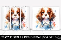 Expressive Watercolor Brittany, White Background | 20 oz Product Image 1